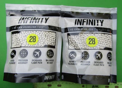 INFINTY Valken Airsoft Infinity 0.28g Seamless 6mm BBs 1KG x 2🔥2 Bags🔥7000 Count Total