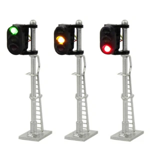 3pcs Model Railway N Scale 1:160 Signals 3-LEDs Green Yellow Red Track Lights - Picture 1 of 6