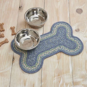 Farmhouse 11.5"x17.5" Accent Rug Blue Jolie Recycled Bone Floor Decor VHC Brands - Picture 1 of 7