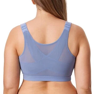 Plus Size Wireless Front Closure Bra Full Coverage 40B Frost Blue - Picture 1 of 3