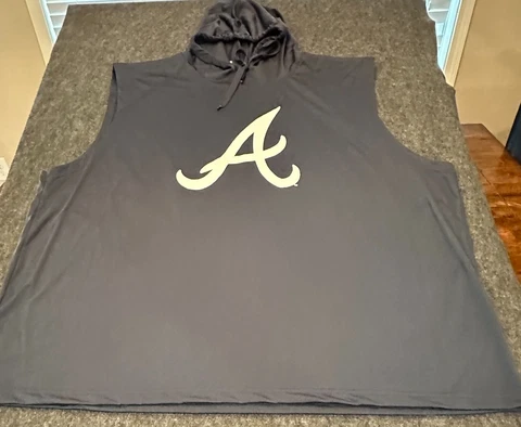 NEW W TAGS - Men’s Atlanta Braves Navy Sleeveless Hoodie Tank Size 5XL NWT C13 Cover