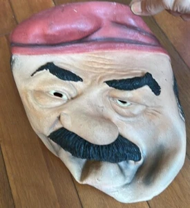SADDAM HUSSEIN Mask Cesar Masquerade 1990 Adult Halloween Costume Vintage NWT - Picture 1 of 3