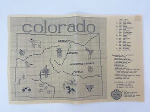 Sue Hillis Designs Map of COLORADO Counted Cross Stitch Pattern SHD Map - Picture 1 of 2