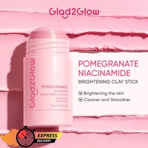 Glad2glow Pomegranate Niacinamide Clay Mask Stick brightening booster Clay Stick - Picture 1 of 9