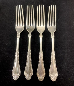VINTAGE -ROGERS BROS 1847 A1 NORFOLK DINNER FORKS SET OF 4 ((16/B/5) - Picture 1 of 5