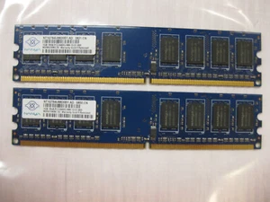 NANYA 2 (2 x 1GB) DDR2 PC2-6400U Memory Standard Desktop Memory NT1GT64U88D0BY - Picture 1 of 9