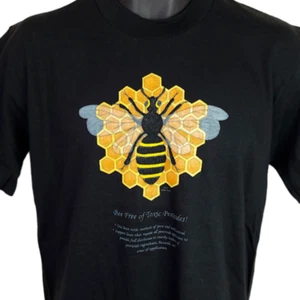 Vintage Bee T Shirt Mens Size Medium 90s Bee Free Of Toxic Pesticides USA - Picture 1 of 8