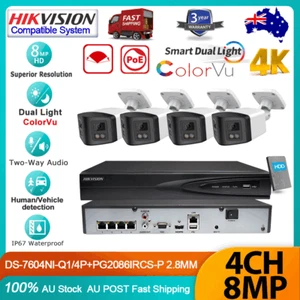 Hikvision 4K 8MP 4ch Panoramic System Dual Lens ColorVu IR IP Camera 2-Way Audio - Picture 1 of 27
