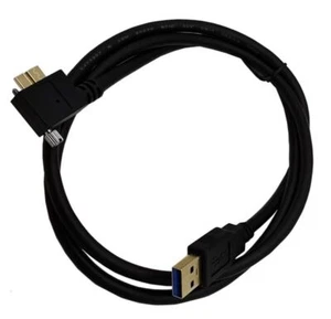 USB A 3.0 to Micro B Panel Mount Cable (Left Angle) | Male to Male | 1m - Picture 1 of 6