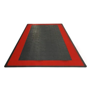 Speedway Tile Single Auto Garage Fußmatte (schwarz / rot) - Bild 1 von 8