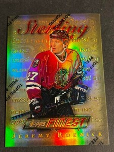 1995-96 Topps Finest GOLD RARE Refractor w/peel Jeremy Roenick Blackhawks #25