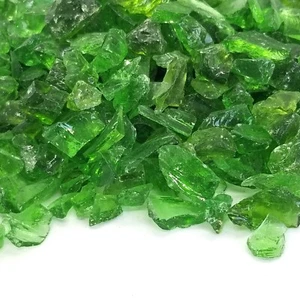 Green Premium 1/4" - 1/2" Premium Fire Glass for Fireplace and Fire Pit - Picture 1 of 3