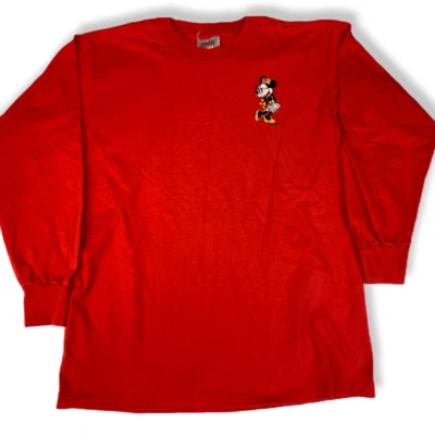 Camiseta De Colección Oneita Manga Larga Hecha en Estados Unidos Mujer Talla L Bordada Minnie Mouse  Foto 1 de 4