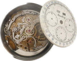 Vintage Breitling Triple Date Chronograph Men's Wristwatch Movement Valjoux 72C - Picture 1 of 6