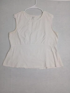 JULES AND LEOPOLD white polka dot blouse waist size L - Picture 1 of 5