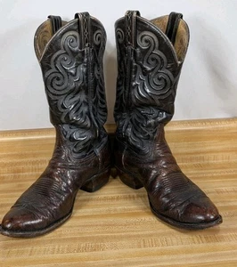 80s Tony Lama Black Exotic Elephant Cowboystiefel 8 EE Style 8266 Rare - Bild 1 von 24