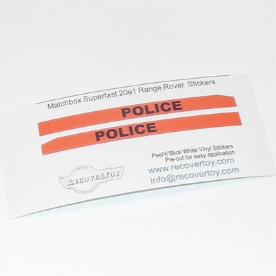 Matchbox Lesney 20e1 Range Rover Police Stripe Stickers - Image 1 of 4