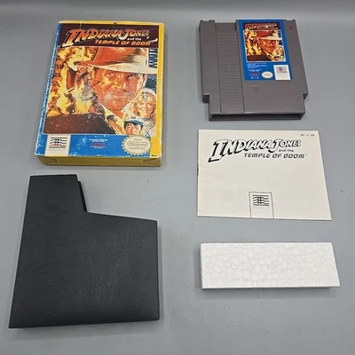 Indiana Jones and the Temple of Doom (Nintendo NES) Complete With Manual CIB  - Image 1 of 4
