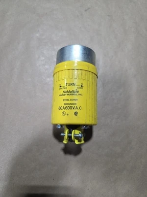 Hubbell HBL26419 60A 600V 3 Pole 4 Wire Power Plug - (works W/ Hbl26418) - Image 1 of 4