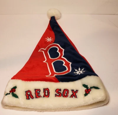 Boston Red Sox Baseball Team Logo Holiday Plush Santa 18" Hat - Image 1 of 4