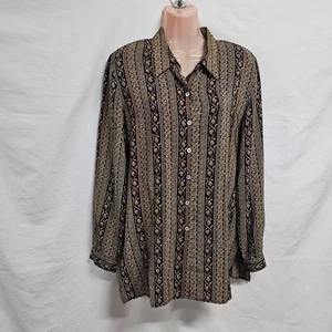 Camicia blusa top da lavoro Liz Claiborne donna taglia 12P 100% seta - Foto 1 di 11