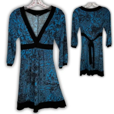 Y2K Vintage Azul Negro Bebé Muñeca Manga Larga Vestido Hada Grunge M Foto 1 de 4