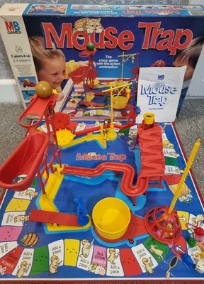 Mouse Trap Board Game Vintage 1986 MB Games Long Box Mousetrap 100% Complete - Image 1 of 4