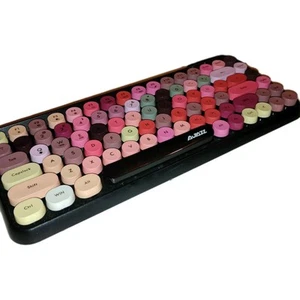 Ajazz NACODEX 308i Wireless Bluetooth Mechanical Keyboard Retro Round Keycaps - Picture 1 of 5