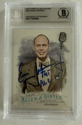 Ernie Johnson Auto Signed 2016 Allen & Ginter Card #203 TNT Beckett Slabbed - Image 1 of 2