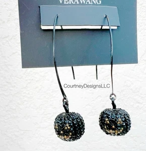Simply Vera Vera Wang Black Pumpkin Threader Earrings - New - Picture 1 of 2