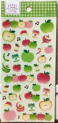 GAIA Apple Melody Clear Sticker Food Fruits Jam Scrapbook Kid Gift MADE IN JAPAN - Image 1 of 3