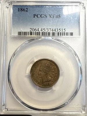 1862 Indian Head Cent PCGS XF 45 - Image 1 of 4