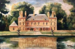 Winston Churchill oil on Canvas rare painting signed - Picture 1 of 6