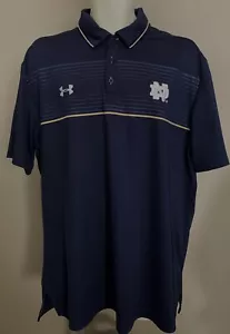 Mens Under Armour NOTRE DAME Polo SHIRT XL Heat Gear Loose FIGHTING IRISH - Picture 1 of 3