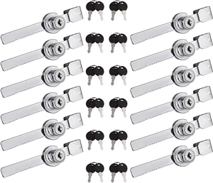 12 Pack Display Case Lock Showcase For Sliding Glass Door Lock With 24 Keys Lock - Picture 1 of 12