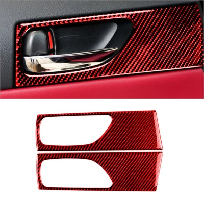Red Carbon Fiber Interior Rear Door Handle Cover Trim For LEXUS IS250 IS350 — 第 1/4 张图片