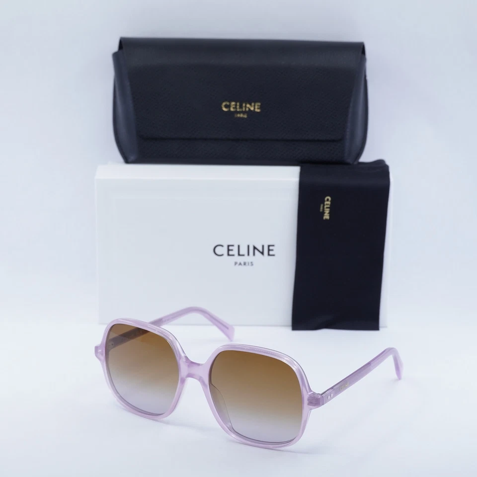 Celine Women Sunglasses Opal Lilac Gradient Brown Geometric CL40244U 78F