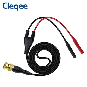 Cleqee BNC Male Gold Plated to Dual Insulated Straight Banana Plug Test Lead - Picture 1 of 7