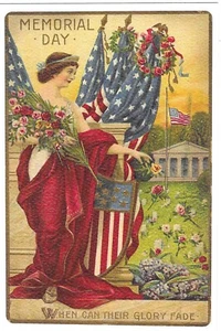 Vintage Patriotische Postkarte Retro Antik Strukturiert 4. Juli NEU NACHDRUCK - Bild 1 von 2