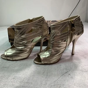 Ted Baker London Women’s High Heels Size 5 Airene Metallic Silver Zip Up - Picture 1 of 9