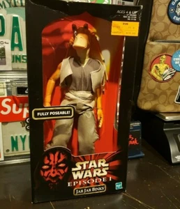 NEW Star Wars JAR JAR BINKS Poseable 12" Action Figure Hasbro 1998 FREE SHIPPING - Picture 1 of 3