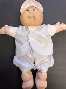 Cabbage Patch Kids Frühchen Puppe 1985 15 Zoll groß kahlblond Büschel 3-teiliges Outfit Coleco - Bild 1 von 13