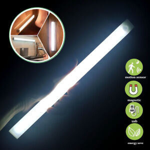LED Motion Sensor Under Cabinet Closet Light USB Rechargeable Kitchen Night Lamp