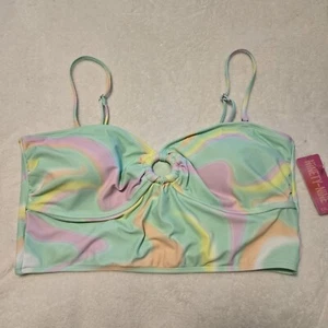 Ninety-Nine Juniors New Aurora Borealis Ring Crop Tankini Swim Top Size XXL 19 - Picture 1 of 6