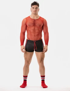 Barcode Berlin - Short Byron Laboratory Black-Red S M L XL 91304/103 Sexy Gay - Picture 1 of 13