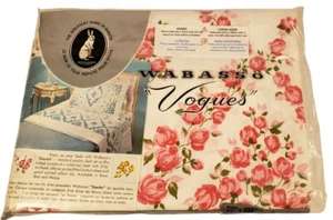 Vintage Linen Bed Sheet Flat Single Twin NOS 72x100" Pink Floral Wabasso A29 - Picture 1 of 6