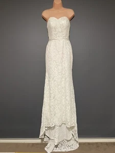 Noodz Beautique White Wedding Lace Dress With Train Size Small - Picture 1 of 13