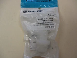 Watts A-394 (PB229N) New Nylon Hose Barb to MIP Elbow - Picture 1 of 4