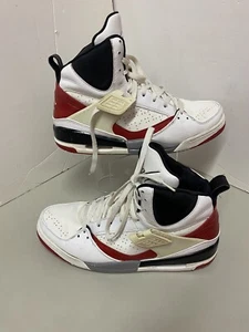 RARE🔥 Nike Air Jordan Flight 45 High White  Red Black 384519-164 MEN Size 12 - Picture 1 of 16