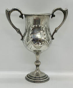 Antique Hallmarked Sheffield Silver Plate 11" Cup Trophy 1908 1st Prize Singing